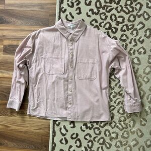 Madewell Pink Button-Down Shirt Shacket M
